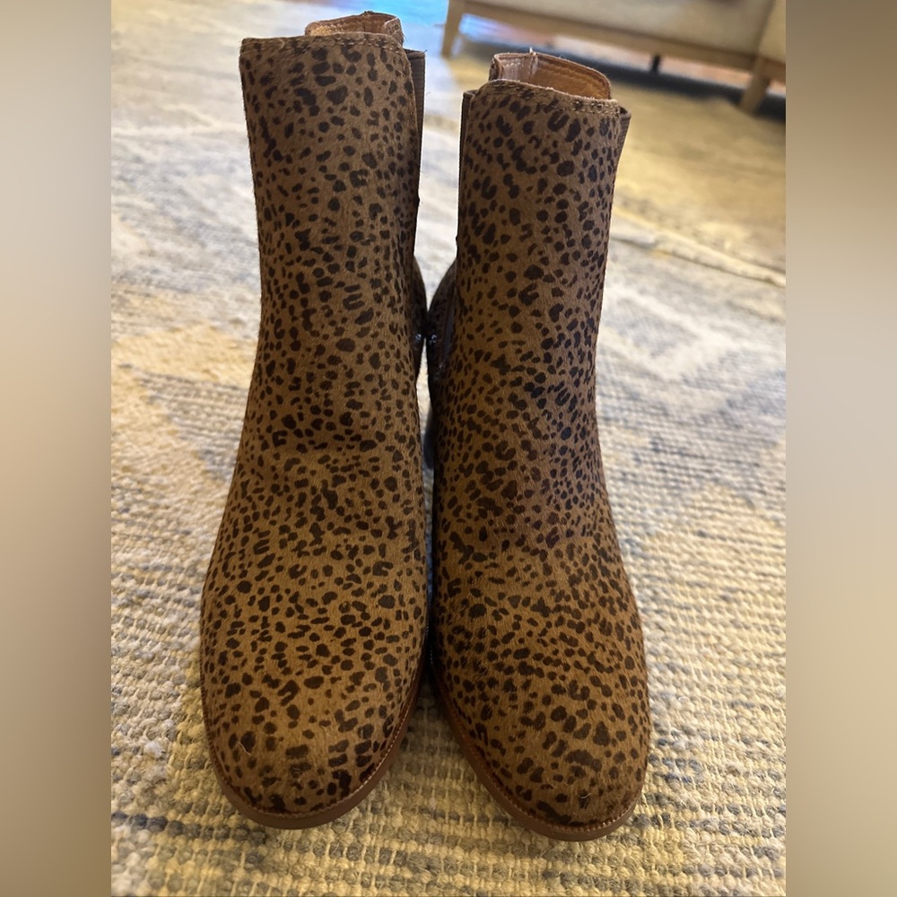 Madewell Laura Leopard Print Heeled Chelsea Boot in Spotted Calf Hair NB129 - Picture 7 of 7